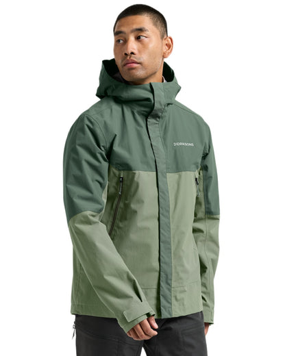 Light Moss coloured Didriksons Mens Grit Jacket 4 on white background 