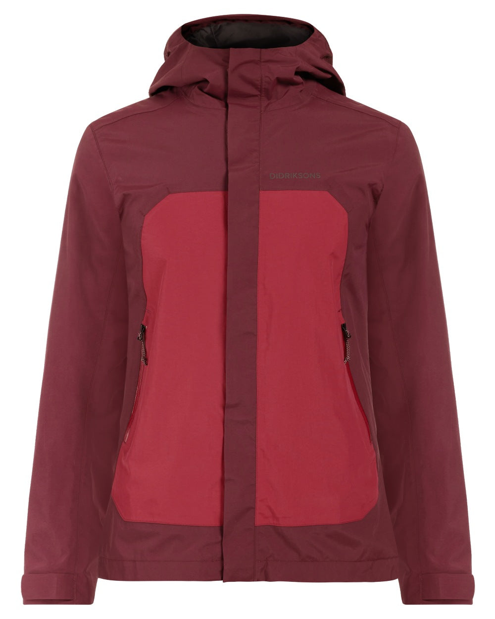 Anemon Red coloured Didriksons Mens Grit Jacket on white background 