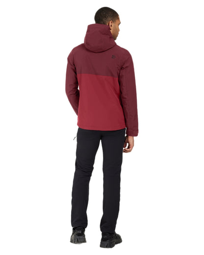 Anemon Red coloured Didriksons Mens Grit Jacket on white background 