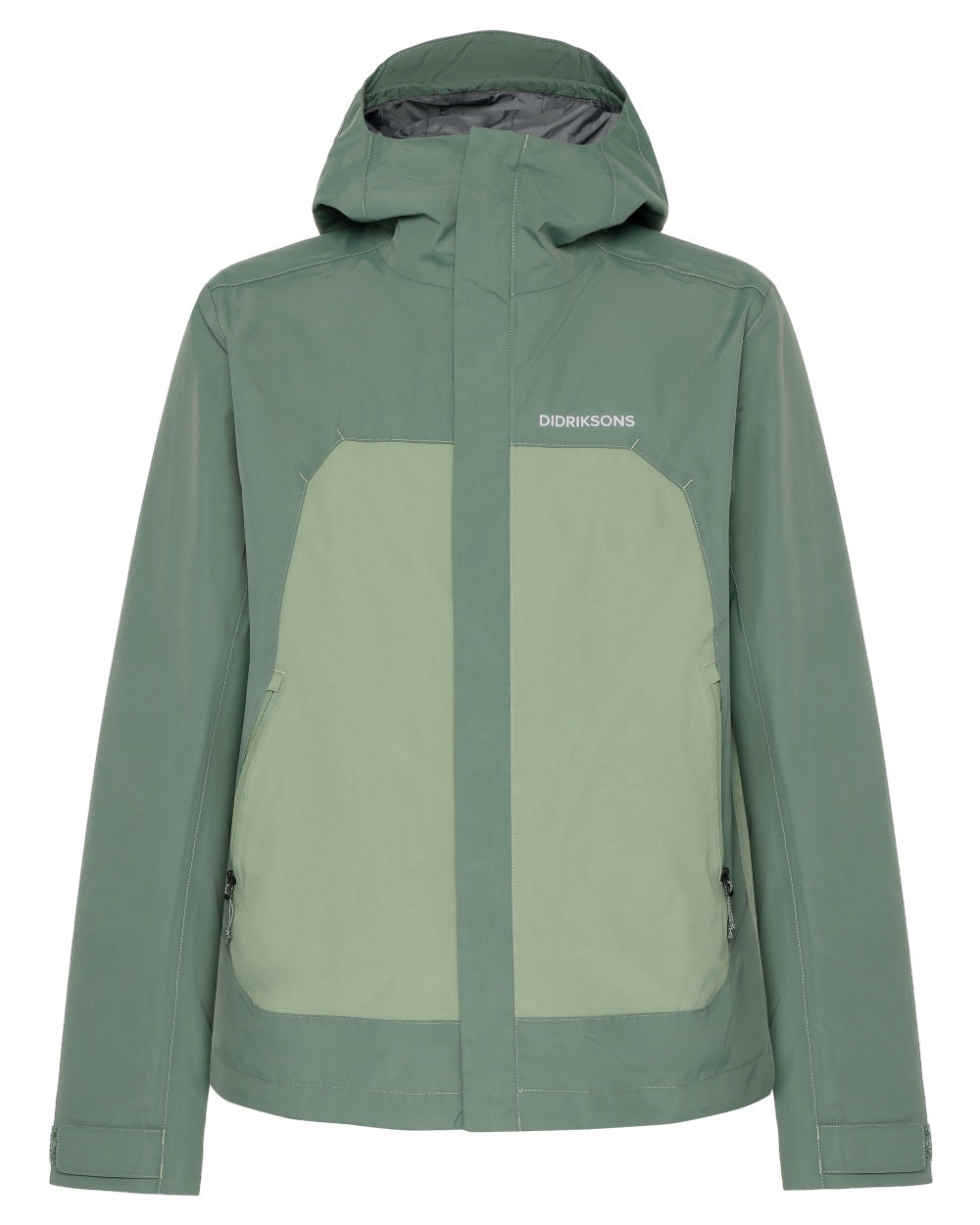 Dark Moss coloured Didriksons Mens Grit Jacket on white background 