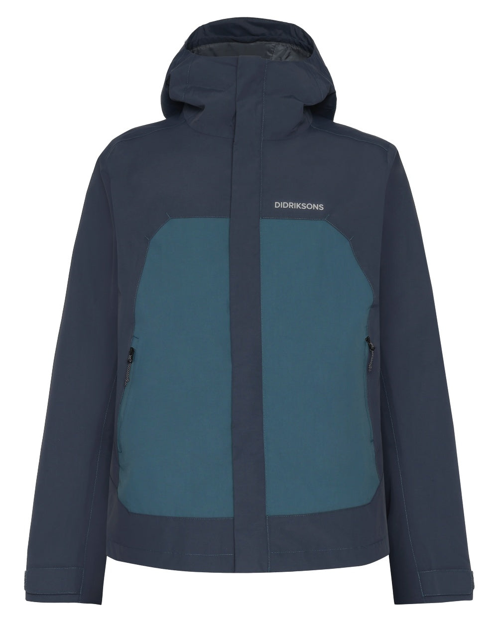 Sleepy Blue coloured Didriksons Mens Grit Jacket on white background 