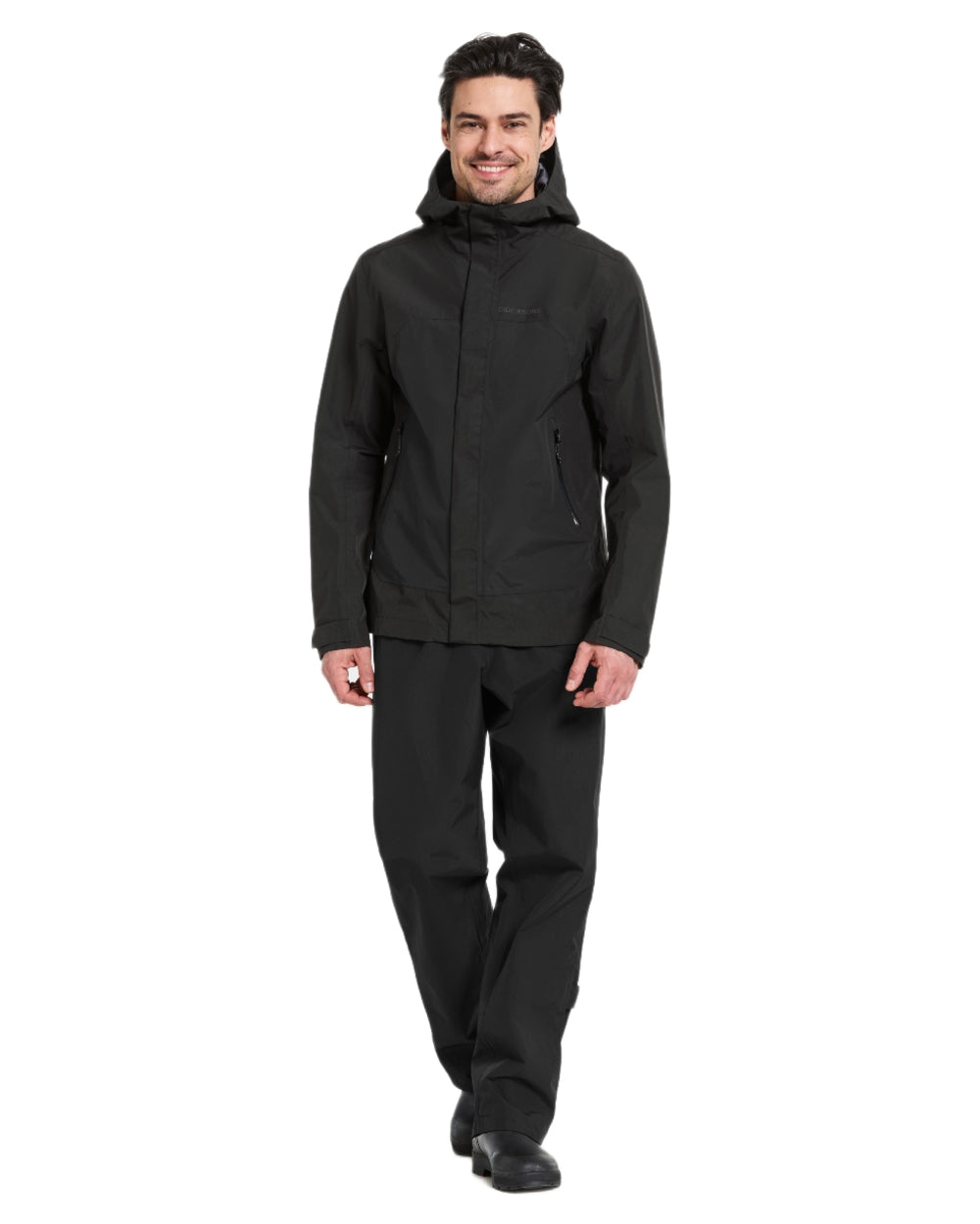 Solid Black coloured Didriksons Mens Grit Jacket on white background 
