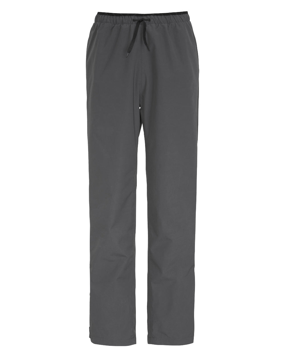 Coal Black coloured Didriksons Mens Grit Rain Pants on white background 