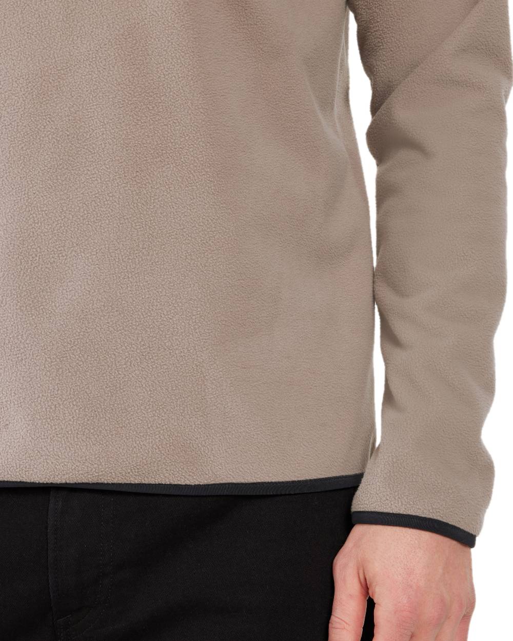 Ash Brown coloured Didriksons Mens Hannes Half Zip Sweater on white background 