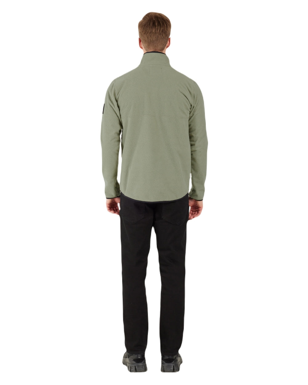 Wilted Leaf coloured Didriksons Mens Hannes Half Zip Sweater on white background 