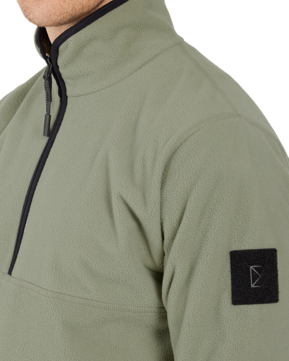 Wilted Leaf coloured Didriksons Mens Hannes Half Zip Sweater on white background 