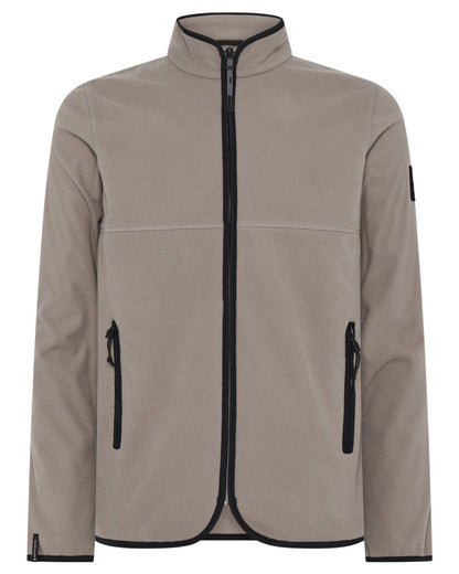 Ash Brown coloured Didriksons Mens Hans Windproof Full Zip Fleece on white background 