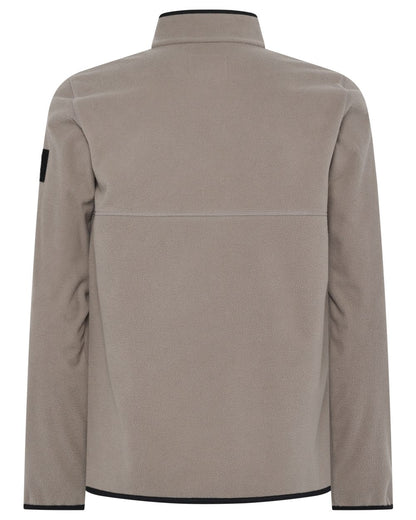 Ash Brown coloured Didriksons Mens Hans Windproof Full Zip Fleece on white background 