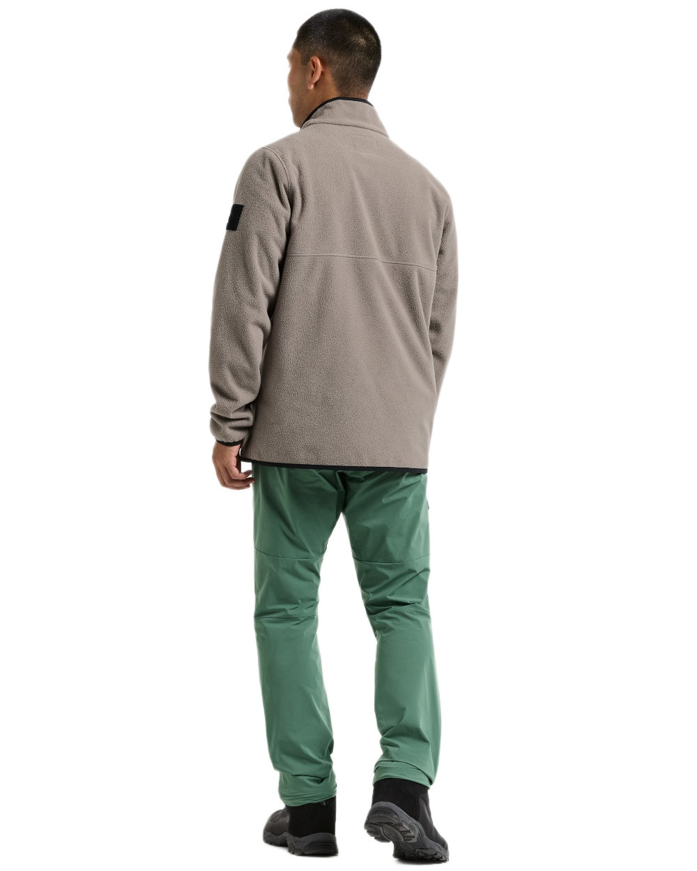 Ash Brown coloured Didriksons Mens Hans Windproof Full Zip Fleece on white background 