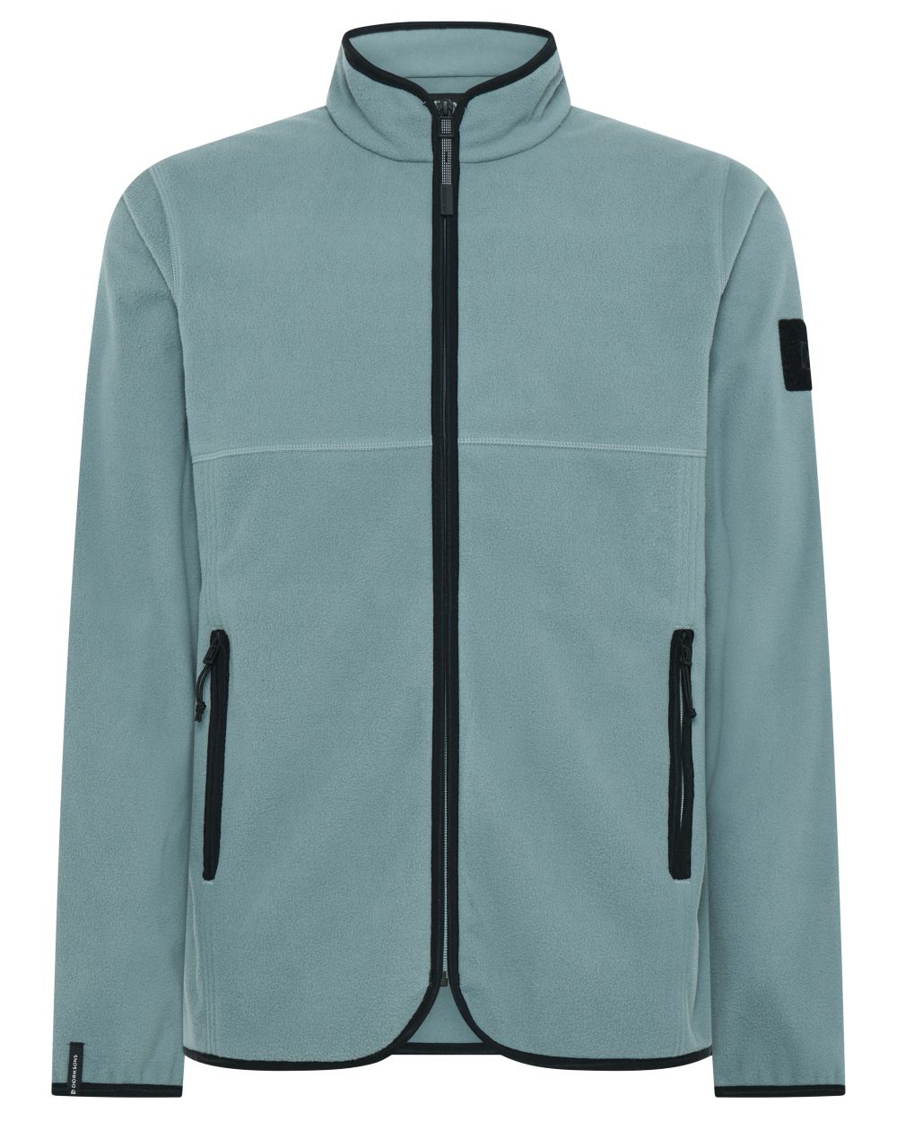 Factory Blue coloured Didriksons Mens Hans Windproof Full Zip Fleece on white background 