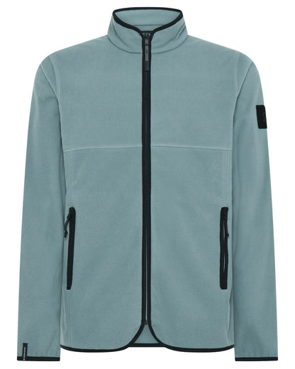 Factory Blue coloured Didriksons Mens Hans Windproof Full Zip Fleece on white background 