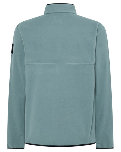 Factory Blue coloured Didriksons Mens Hans Windproof Full Zip Fleece on white background 