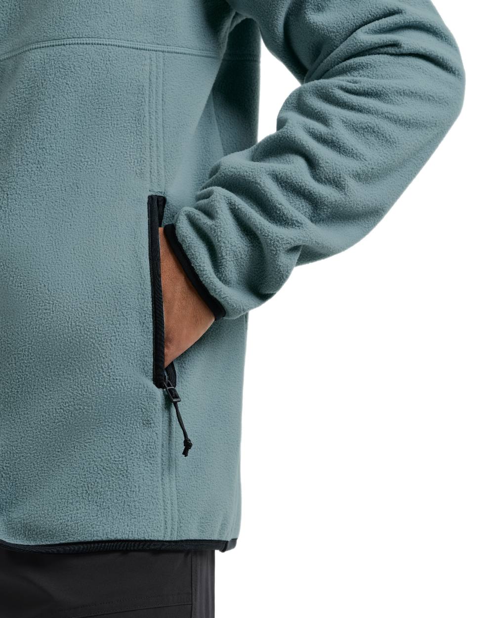 Factory Blue coloured Didriksons Mens Hans Windproof Full Zip Fleece on white background 