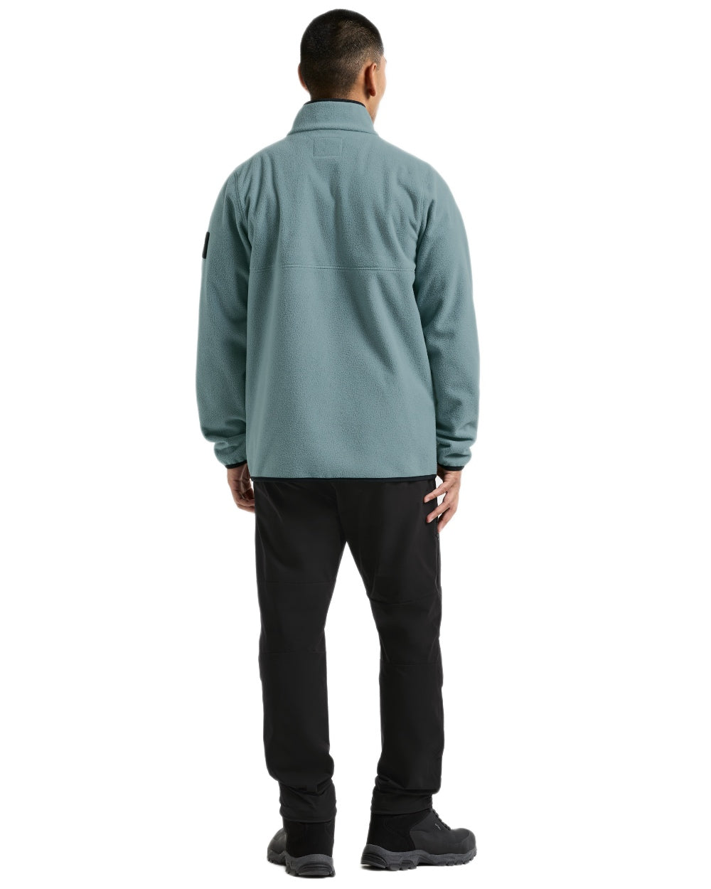 Factory Blue coloured Didriksons Mens Hans Windproof Full Zip Fleece on white background 