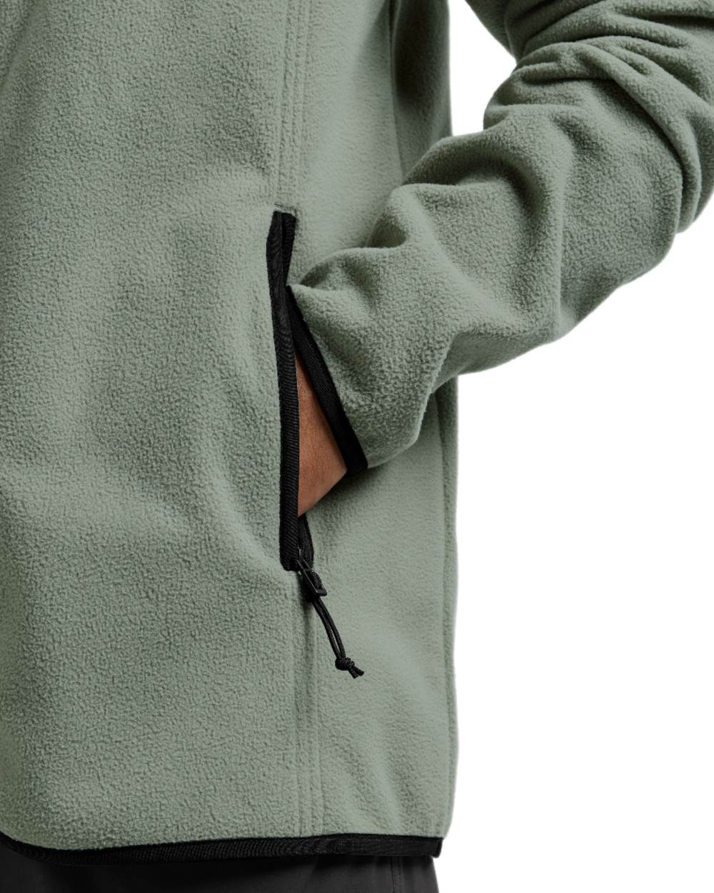 Wilted Leaf coloured Didriksons Mens Hans Windproof Full Zip Fleece on white background 