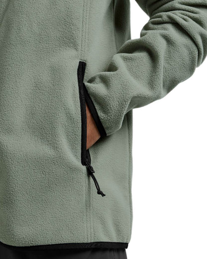 Wilted Leaf coloured Didriksons Mens Hans Windproof Full Zip Fleece on white background 