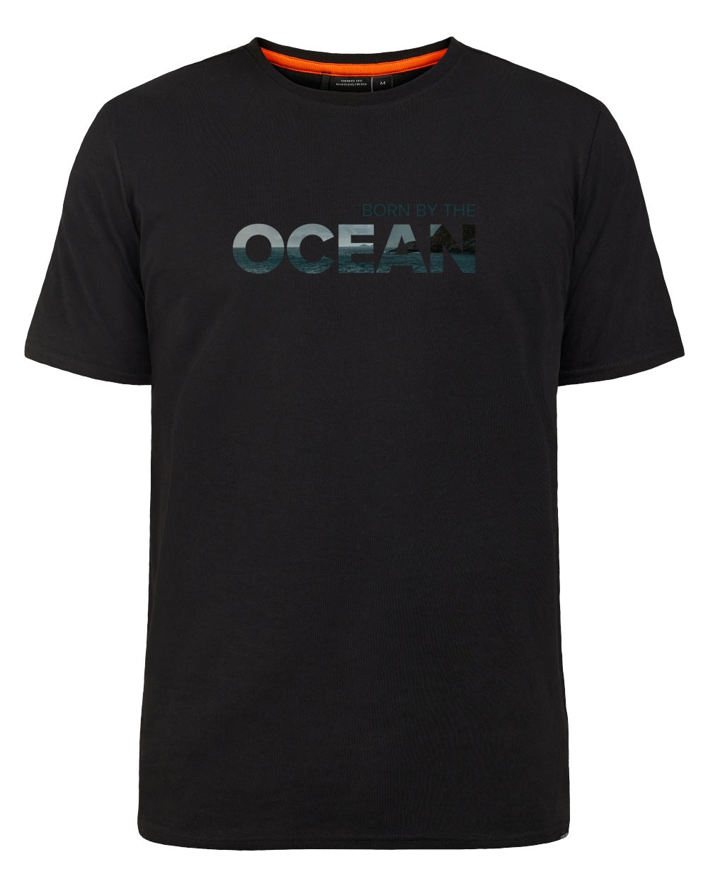Black coloured Didriksons Mens Harald Ocean T-Shirt on white background 