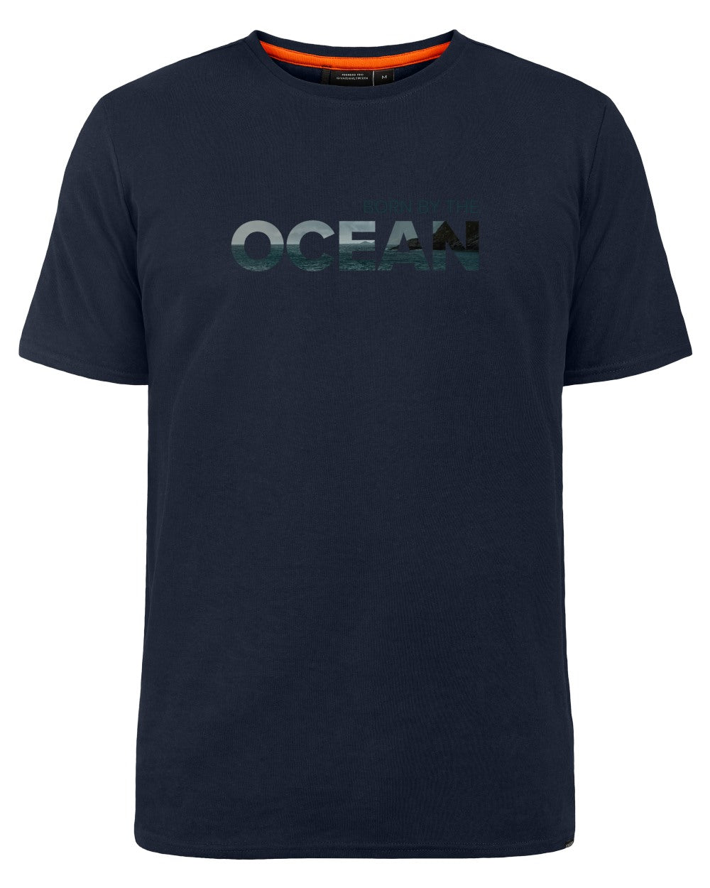 Dark Night Blue coloured Didriksons Mens Harald Ocean T-Shirt on white background 