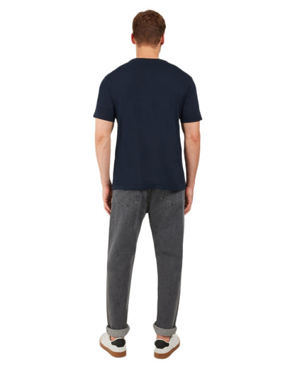 Dark Night Blue coloured Didriksons Mens Harald Ocean T-Shirt on white background 