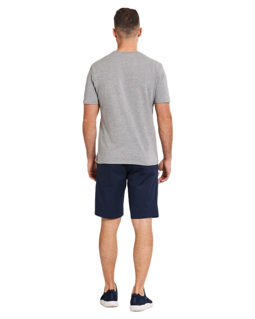 Grey Melange coloured Didriksons Mens Harald Ocean T-Shirt on white background 