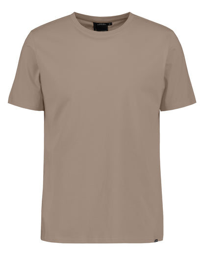 Ash Brown coloured Didriksons Mens Harald T-Shirt on white background 