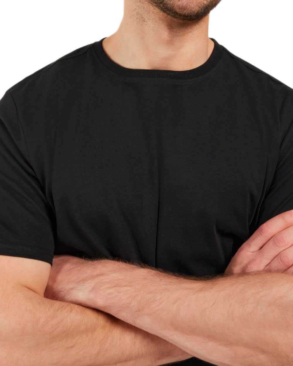 Black coloured Didriksons Mens Harald T-Shirt on white background 