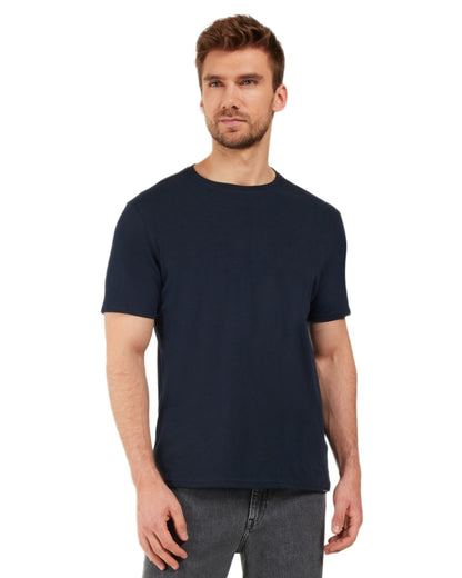 Dark Night Blue coloured Didriksons Mens Harald T-Shirt on white background 