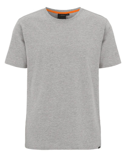 Grey Melange coloured Didriksons Mens Harald T-Shirt on white background 