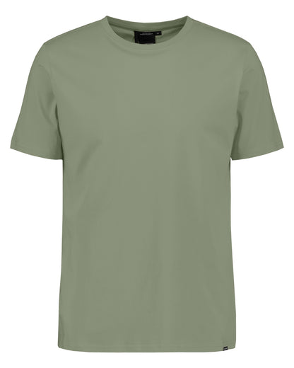 Light Moss coloured Didriksons Mens Harald T-Shirt on white background 