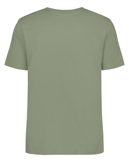 Light Moss coloured Didriksons Mens Harald T-Shirt on white background 