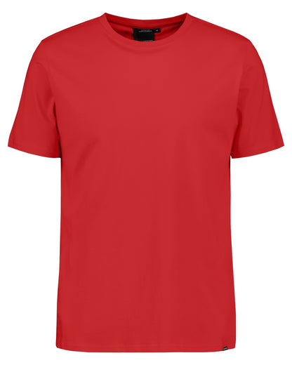 Pomme Red coloured Didriksons Mens Harald T-Shirt on white background 