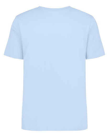 Sea Blue coloured Didriksons Mens Harald T-Shirt on white background 