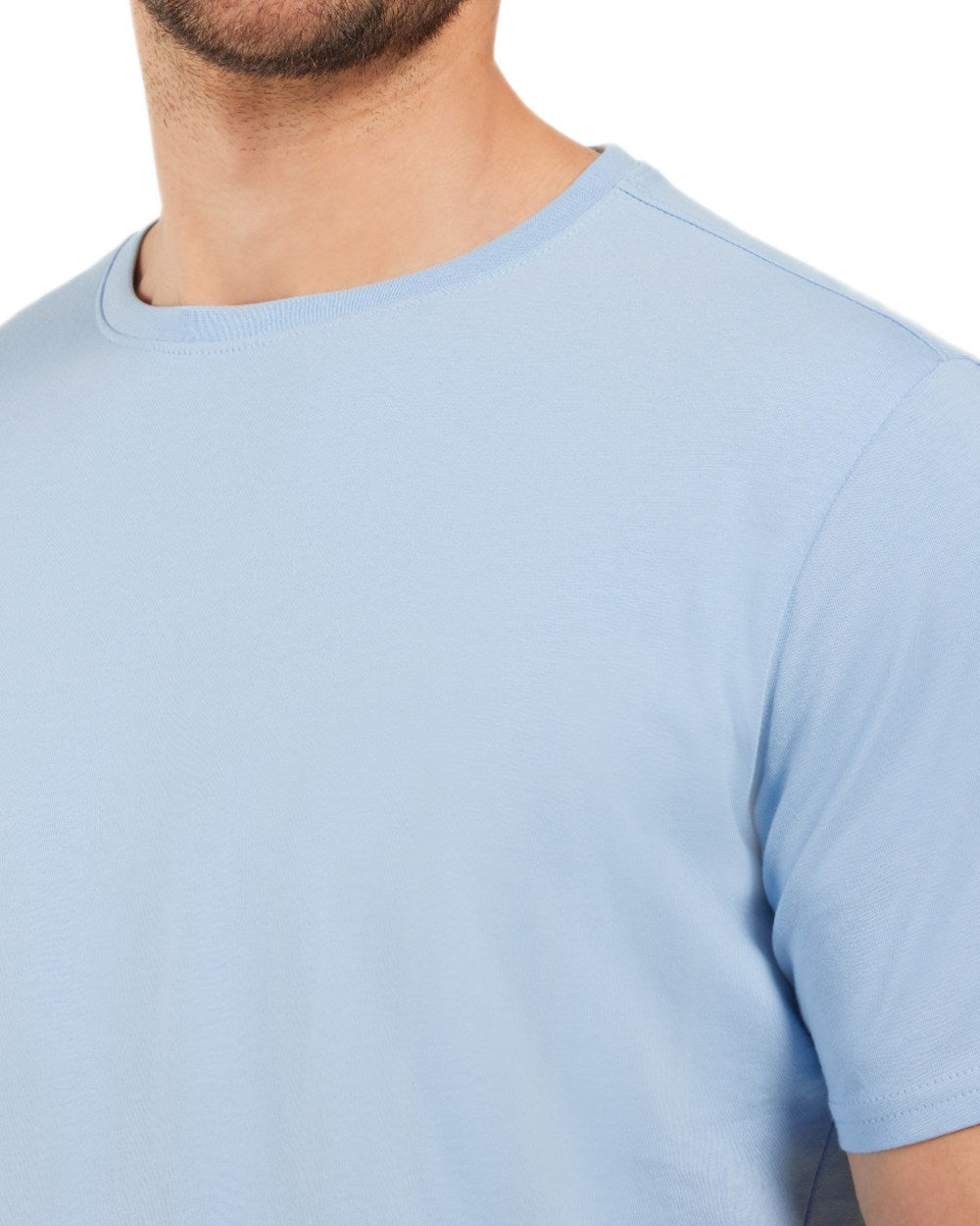 Sea Blue coloured Didriksons Mens Harald T-Shirt on white background 