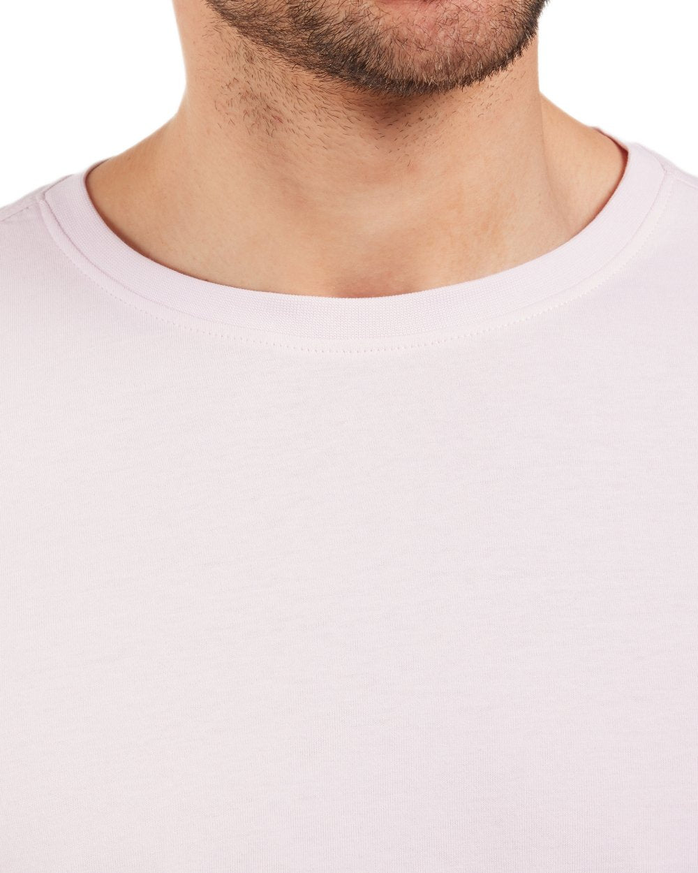 Sky Pink coloured Didriksons Mens Harald T-Shirt on white background 