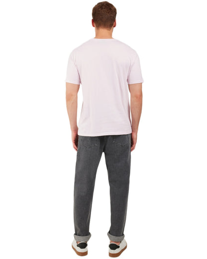 Sky Pink coloured Didriksons Mens Harald T-Shirt on white background 