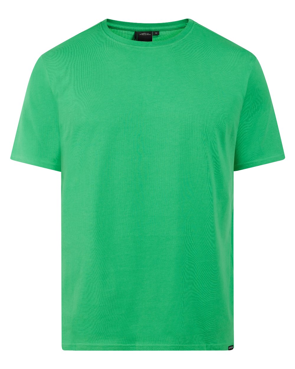 Summer Green coloured Didriksons Mens Harald T-Shirt on white background 