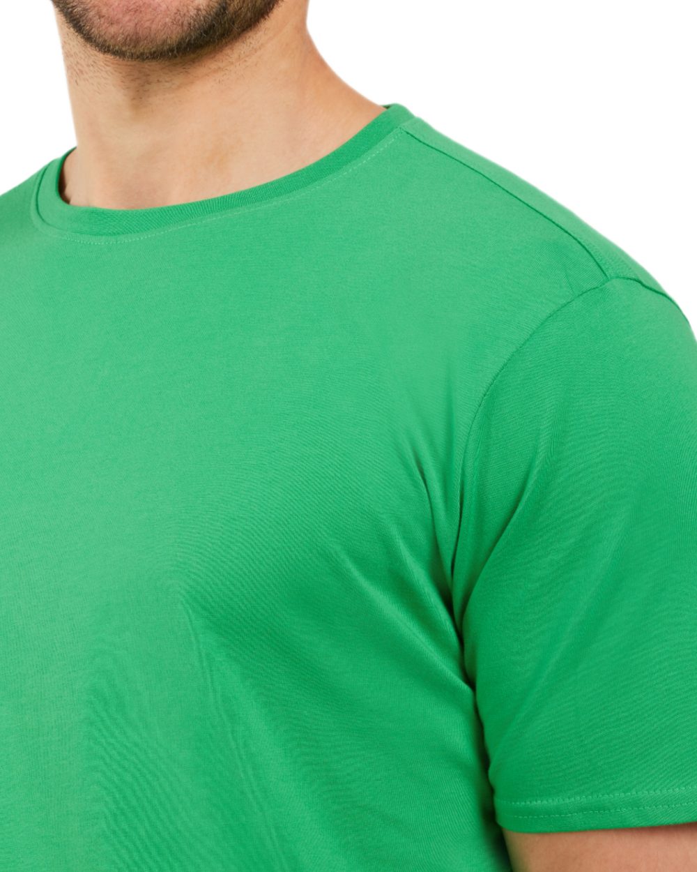 Summer Green coloured Didriksons Mens Harald T-Shirt on white background 