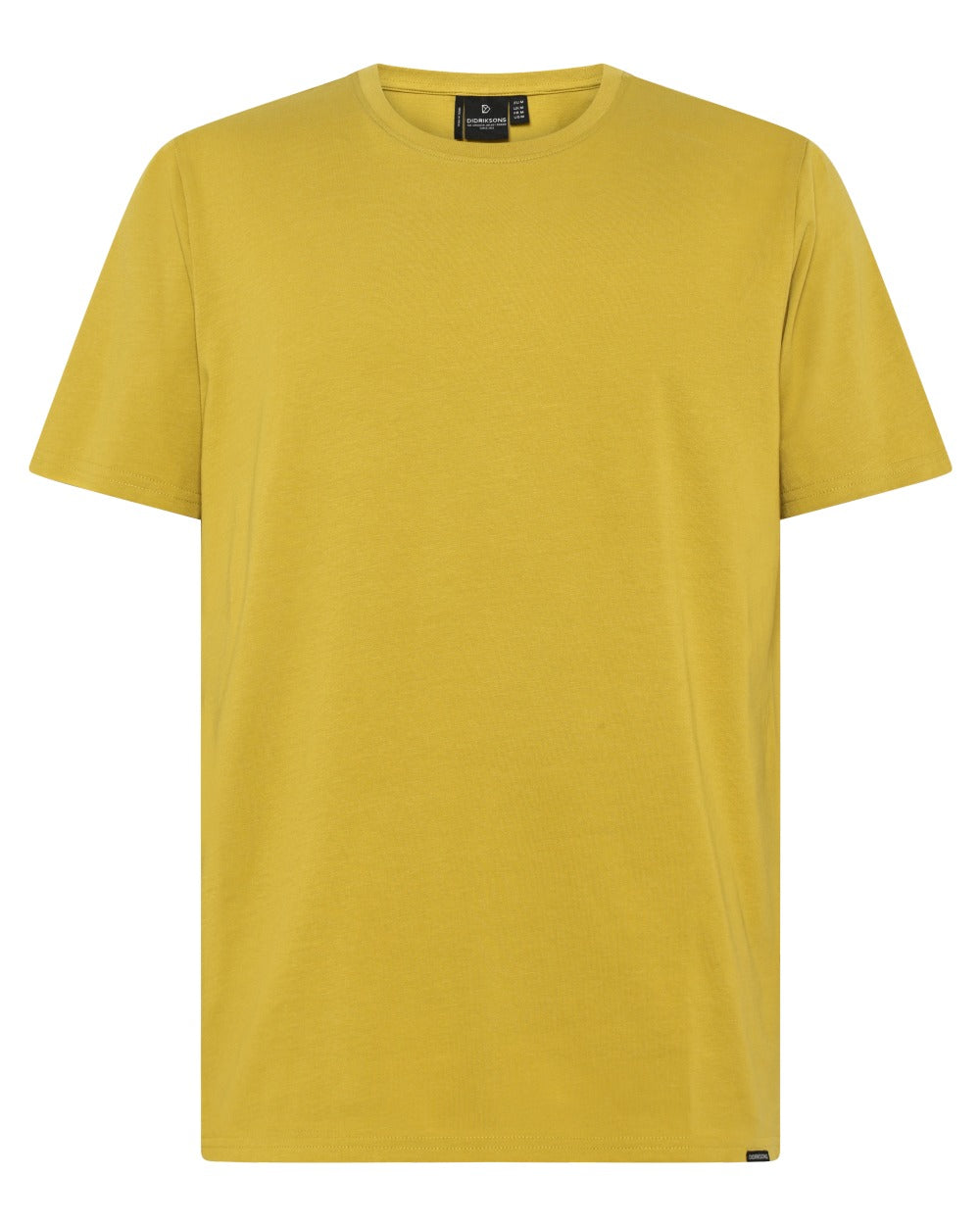 Yellow Pollen coloured Didriksons Mens Harald T-Shirt on white background 