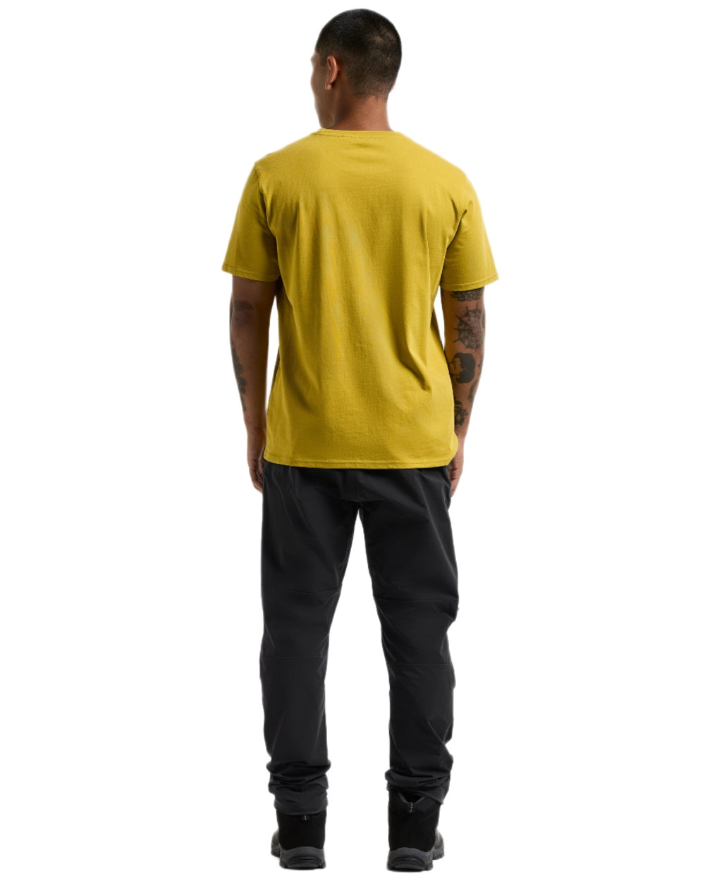 Yellow Pollen coloured Didriksons Mens Harald T-Shirt on white background 