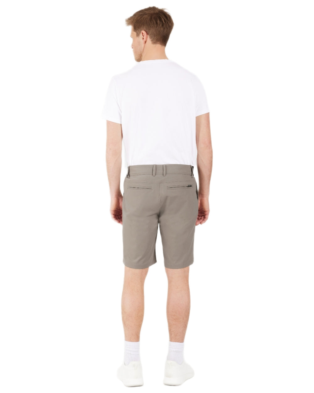 Ash Brown coloured Didriksons Mens Ian Shorts on white background 