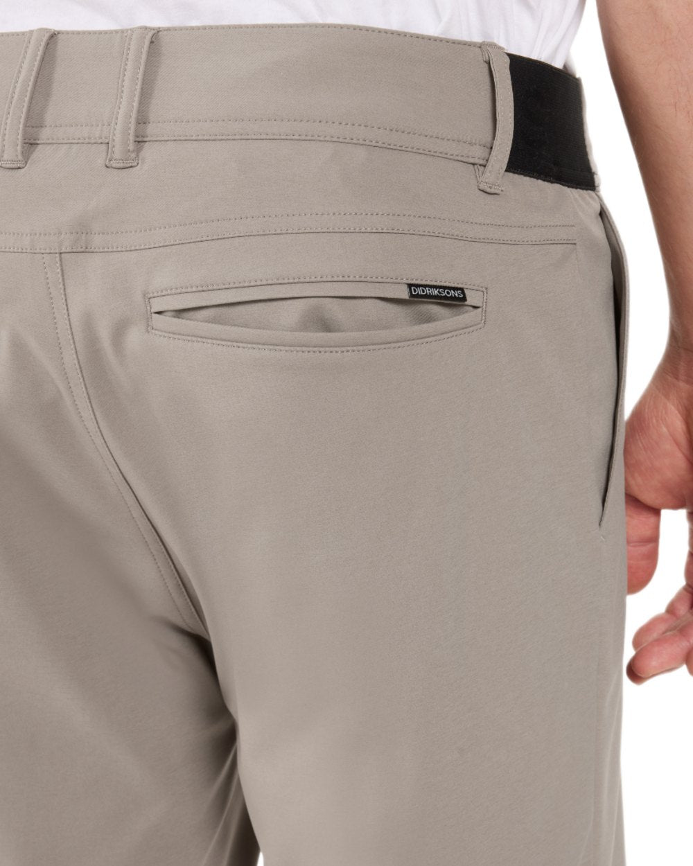 Ash Brown coloured Didriksons Mens Ian Shorts on white background 