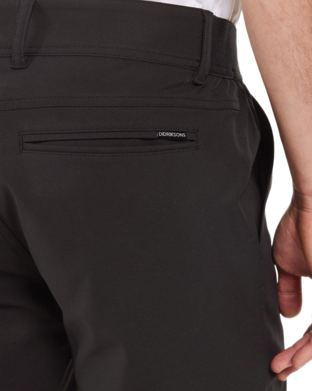 Black coloured Didriksons Mens Ian Shorts on white background 