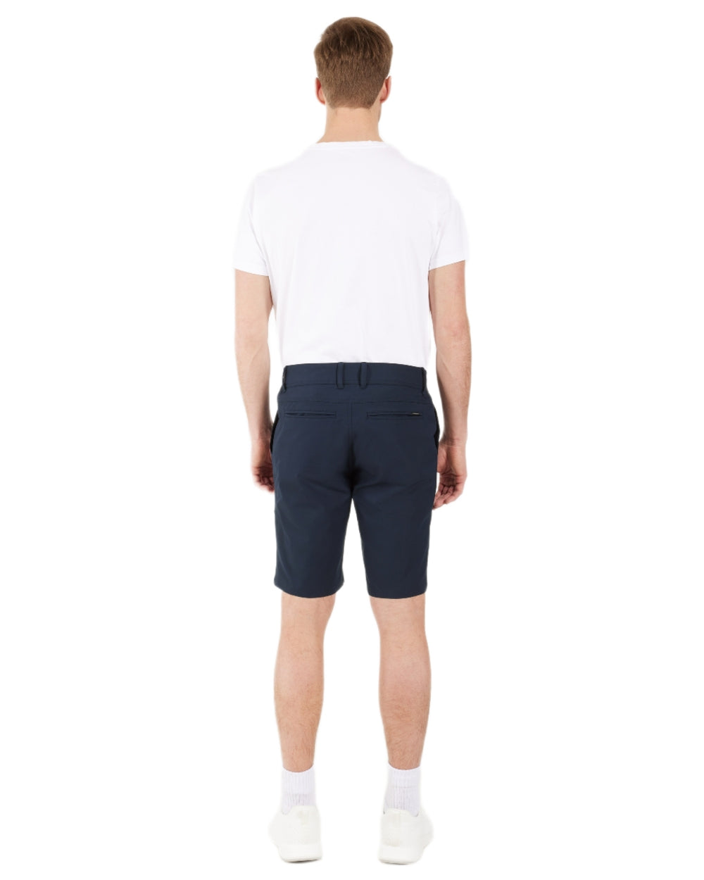 Dark Night Blue coloured Didriksons Mens Ian Shorts on white background 