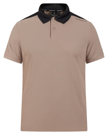 Ash Brown coloured Didriksons Mens Jack Polo T-Shirt on white background 