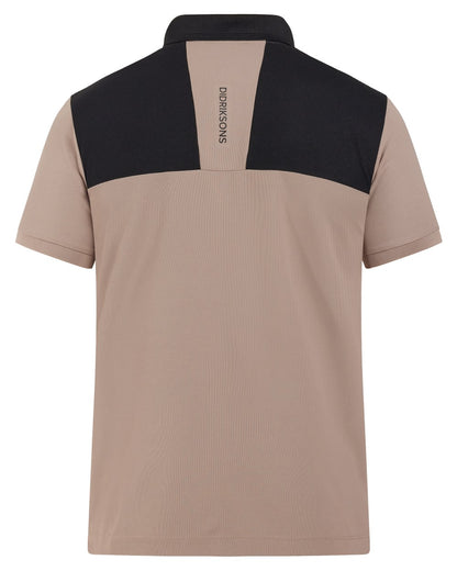Ash Brown coloured Didriksons Mens Jack Polo T-Shirt on white background 