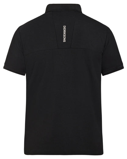Black coloured Didriksons Mens Jack Polo T-Shirt on white background 