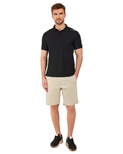 Black coloured Didriksons Mens Jack Polo T-Shirt on white background 