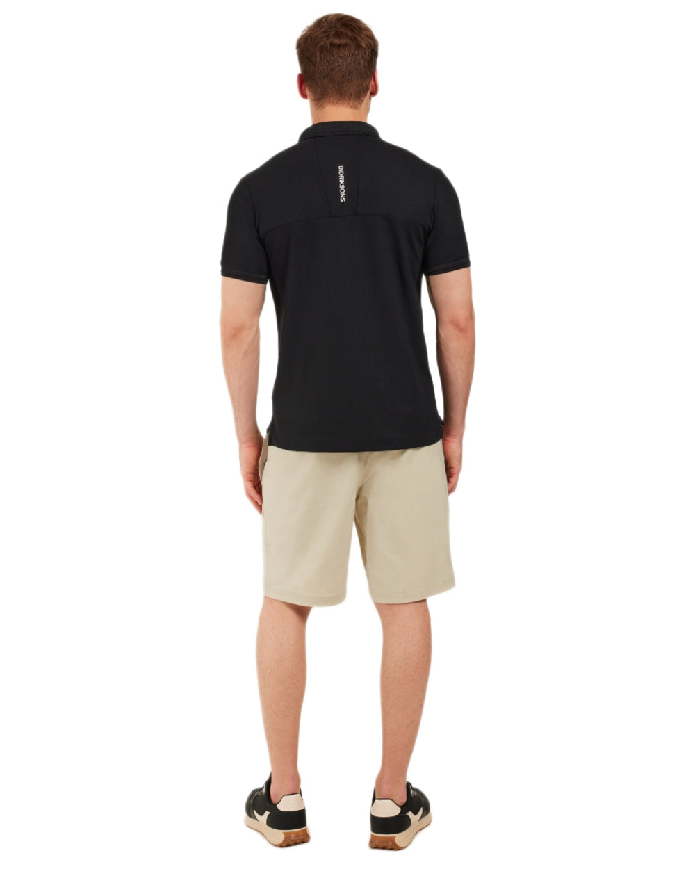 Black coloured Didriksons Mens Jack Polo T-Shirt on white background 