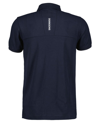 Dark Night Blue coloured Didriksons Mens Jack Polo T-Shirt on white background 