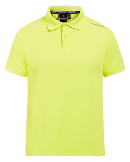 Light Avocado coloured Didriksons Mens Jack Polo T-Shirt on white background 